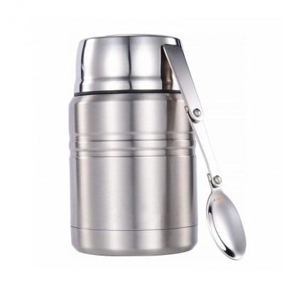 Stainless Steel Vacuum Insulated Bento Lunch Box Bottle Food Jar Container with Folding Spoon