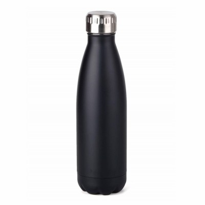 Insulated Stainless Steel Water Bottle Black Vacuum Double Wall Sports Water Bottle 17oz Cola Shape Travel Thermal Flask